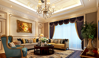 整木定制法式風格，金色別墅裝修案例效果圖