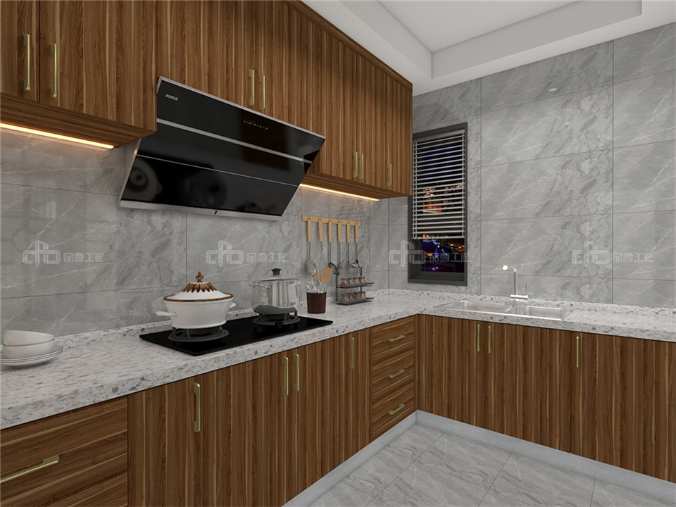 寧靜致遠的新中式整木定制案例效果圖(圖5) 整木定制新中式效果圖