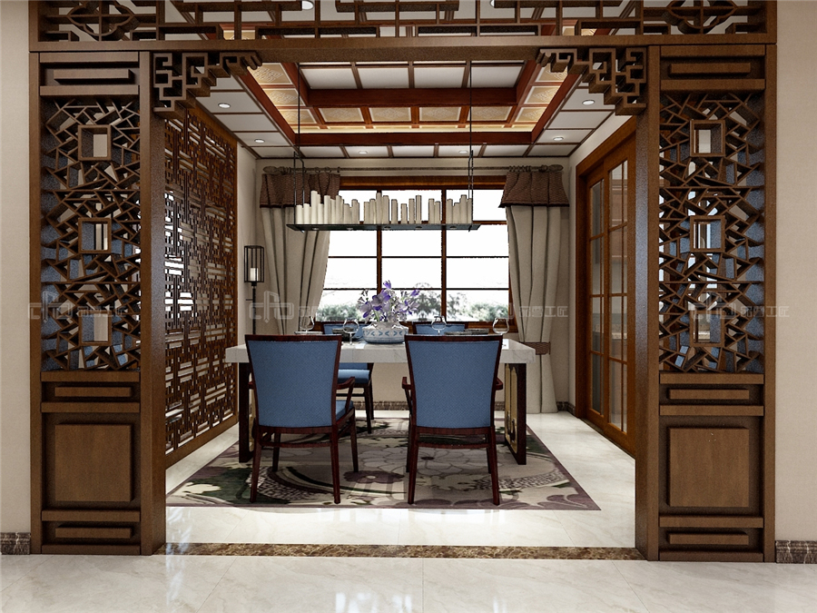 輕奢新中式風格效果圖,整木定制極簡新中式(圖2) 輕奢新中式風格效果圖,整木定制極簡新中式(圖2)