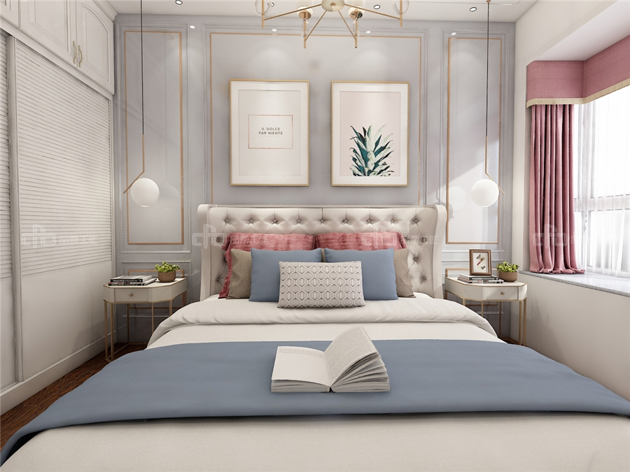 80㎡小戶型裝修效果圖 法式風格整木定制(圖8) 80㎡小戶型裝修效果圖 法式風格整木定制(圖8)