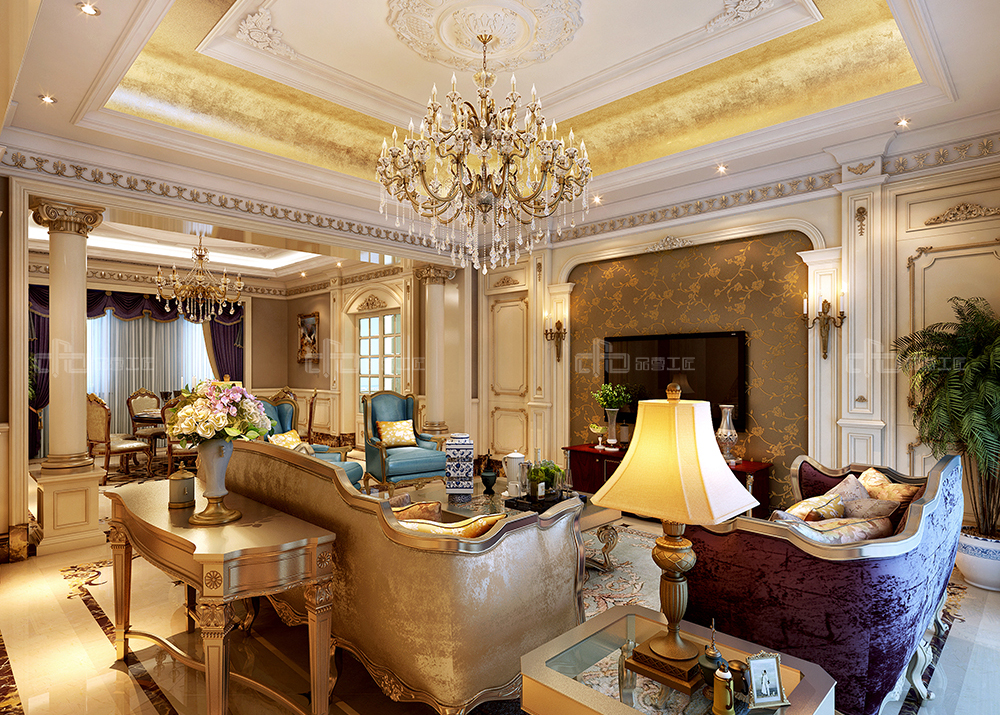 整木定制法式風(fēng)格,金色別墅裝修案例效果圖(圖4) 整木定制法式風(fēng)格,金色別墅裝修案例效果圖(圖4)